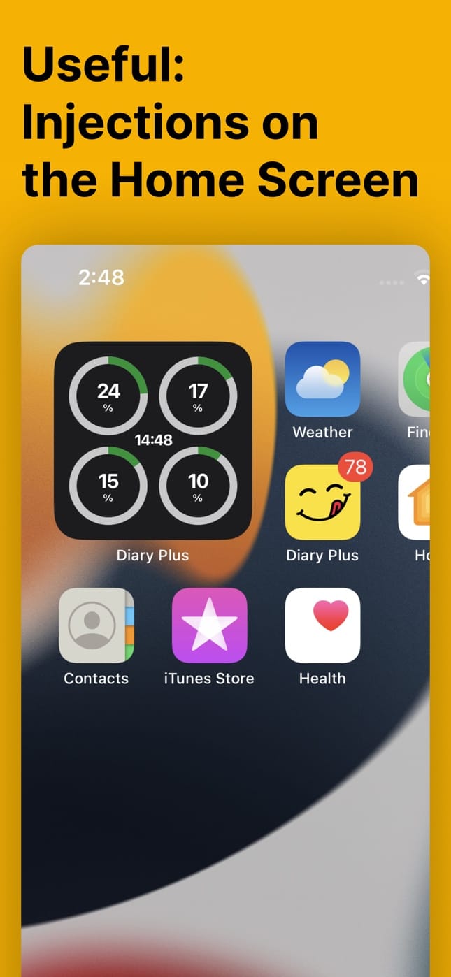 Diabetes Diary Plus - Widgets for easy access on your iPhone